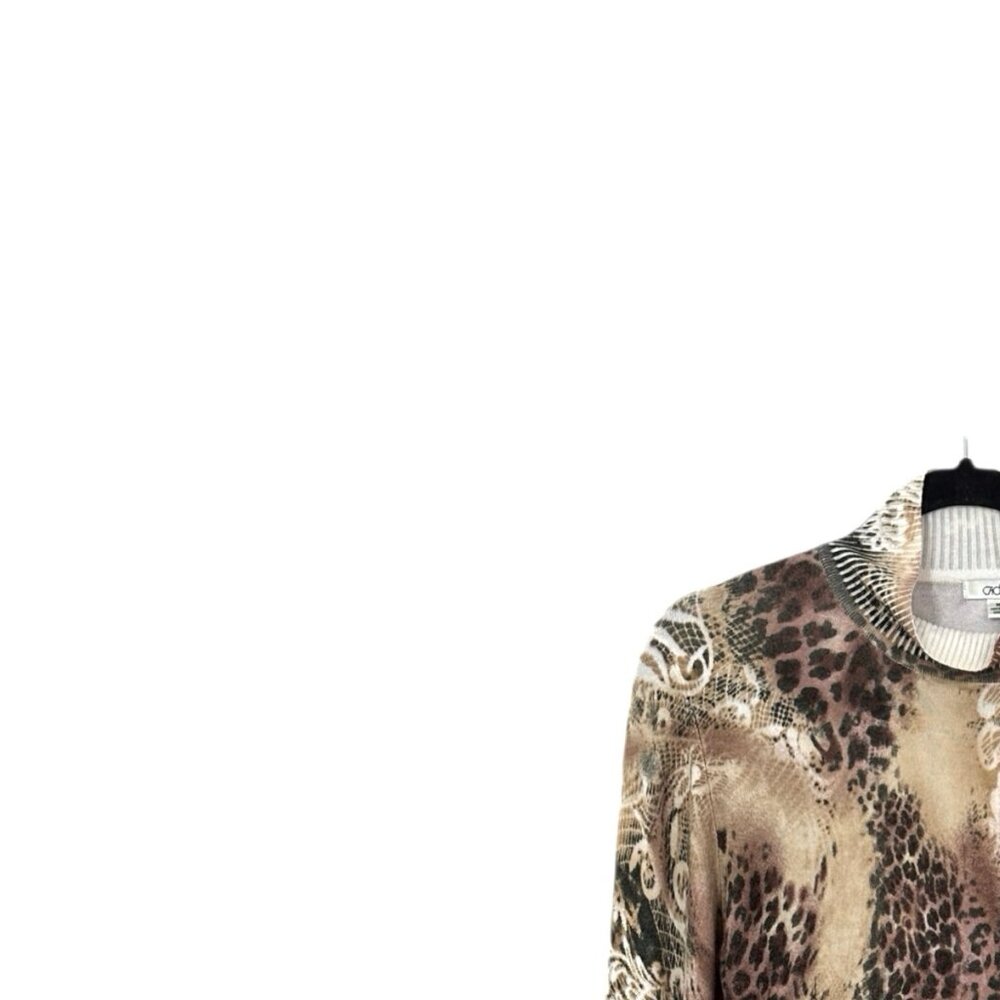 Cache Animal Print Mock Neck Sweater - Picture 3 of 5
